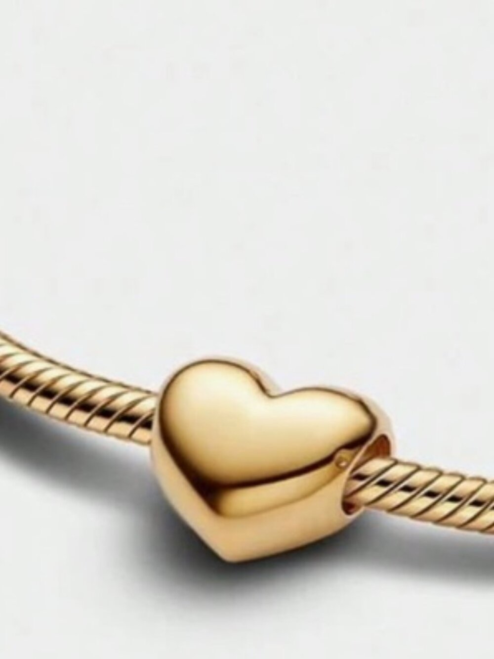 New Gold Heart Charm for Pandora Type Bracelet